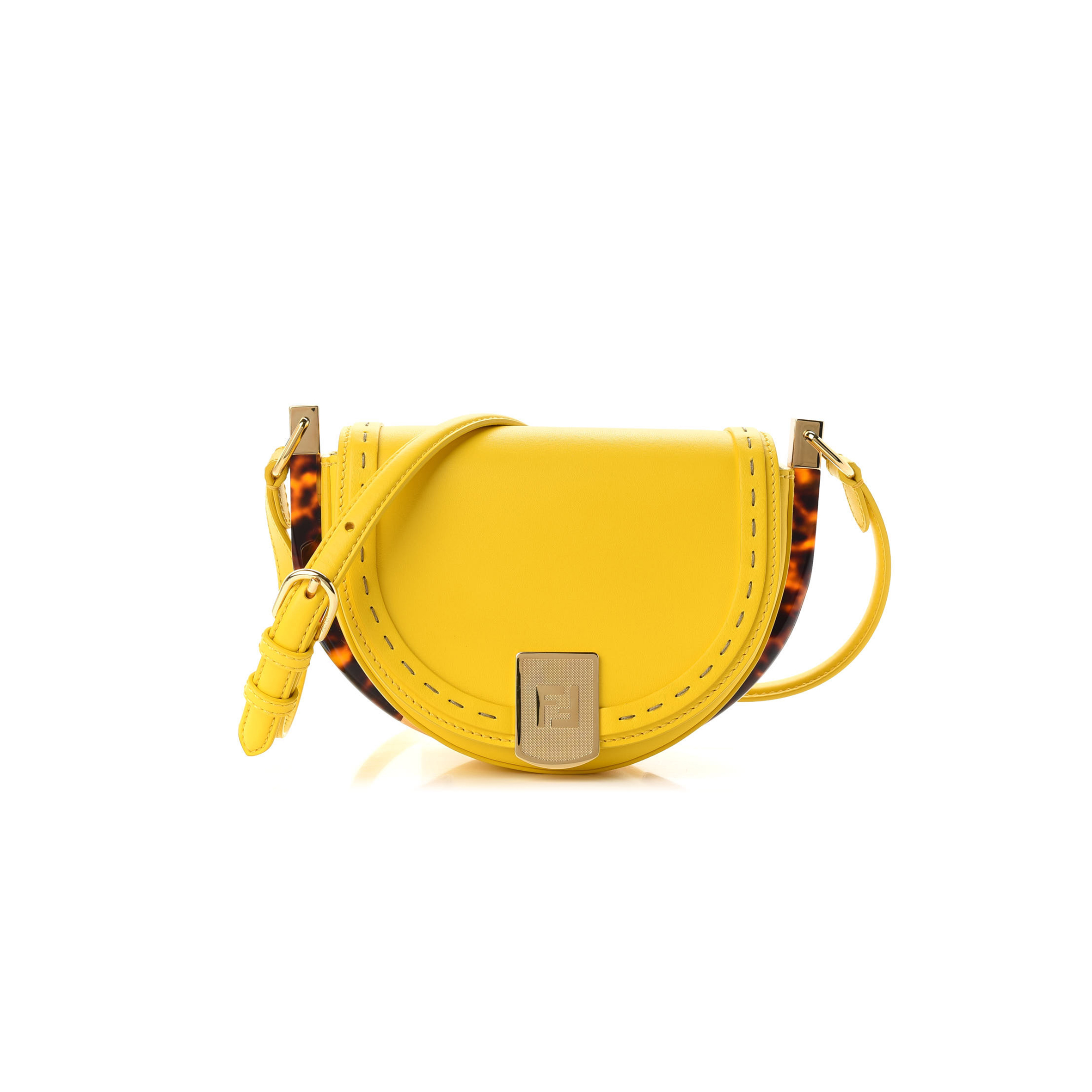 F**di vitello king plexiglass moonlight shoulder bag lemon 8bt346abvlf119x (21*14*9cm)